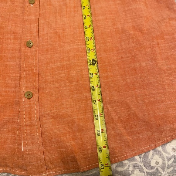 XXL WEATHERPROOF vintage orange short sleeve button down men's shirt 100% cotton - Picture 5 of 8